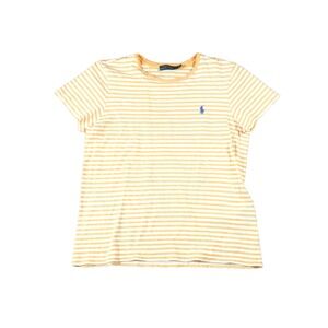 Polo Ralph Lauren Women's T-Shirt  Size L Orange Striped  Cotton Summer Golf